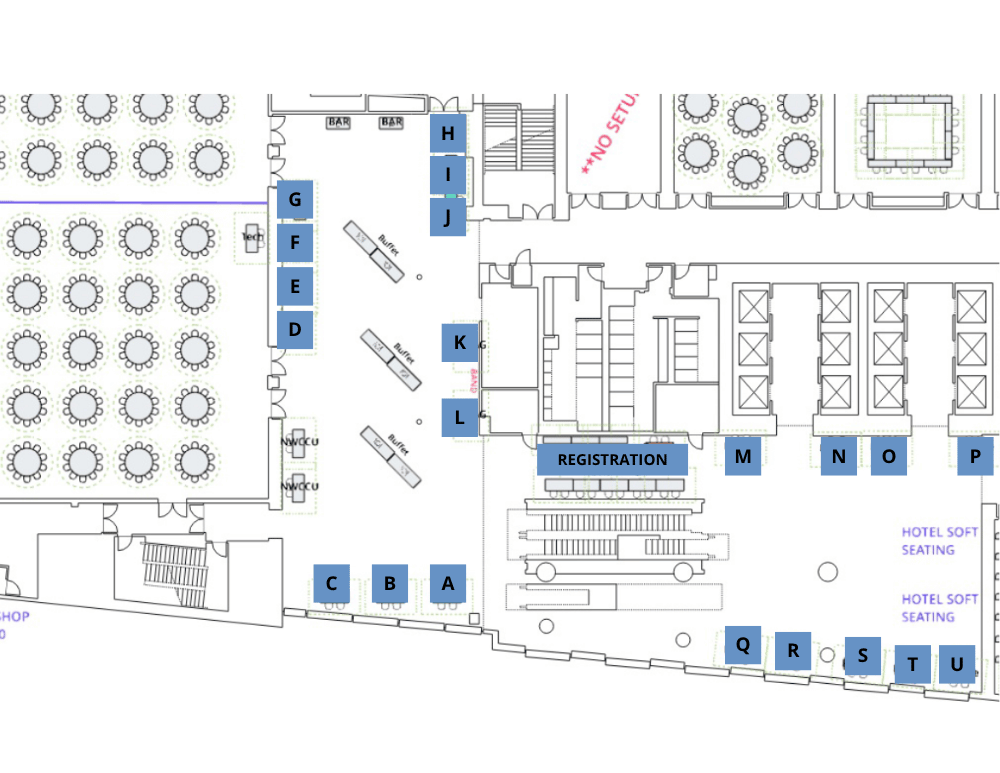 Diagram of prefunction conference area